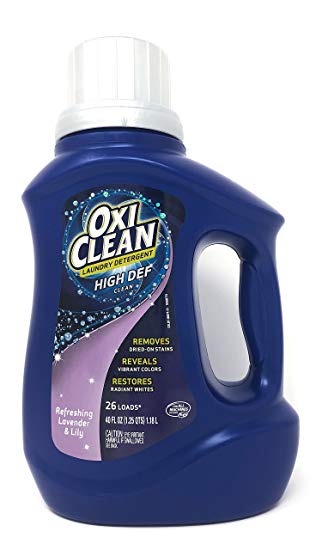 OxiClean High Def Liquid Laundry Detergent, Refreshing Lavender & Lily, 40 Fluid Ounces (26 Loads)