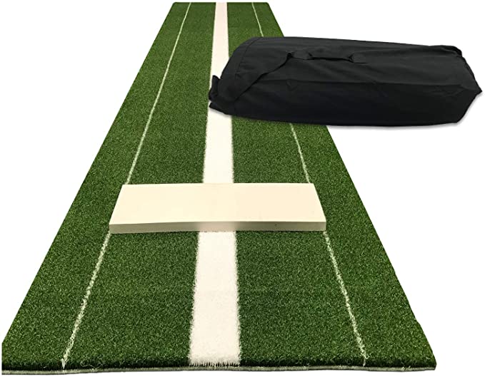 All Turf Mats Pro-Ball Softball Pitching Mat with Power Line and Case, Green - 3 feet x 10 feet