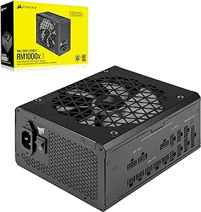 Corsair RM1000x SHIFT Fuente de Alimentación ATX Totalmente Modular - Interfaz Lateral Modular - Compatible con ATX 3.0 y PCIe 5.0 - Modo Ventilador a Cero RPM - Negro