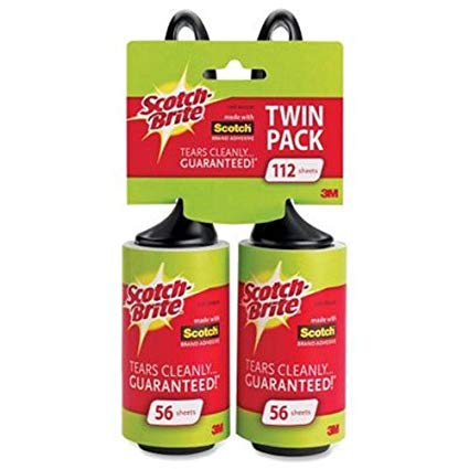 Scotch-Brite Lint Roller, Twin Pack, 56 Sheets/Roller (112 Sheets Total)