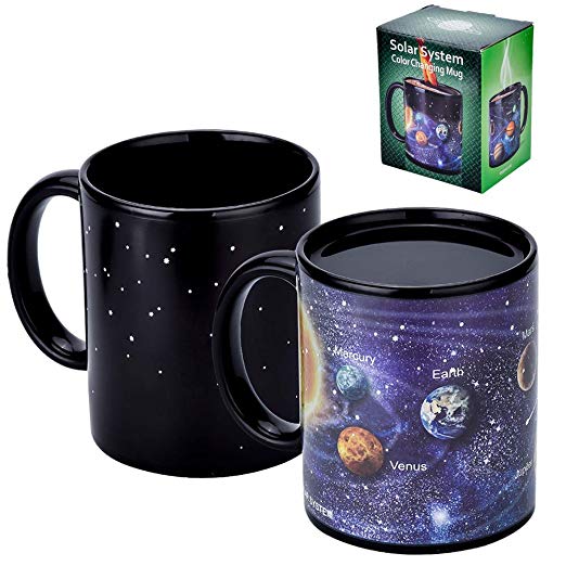 Antner Magic Coffee Mug Solar System Ceramic Heat Sensitive Color Changing Cup,12 oz