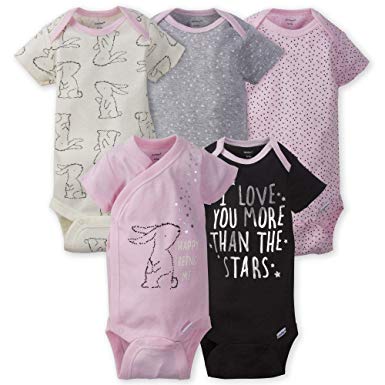 Gerber Baby Girls' 5-Pack Variety Onesies Bodysuits