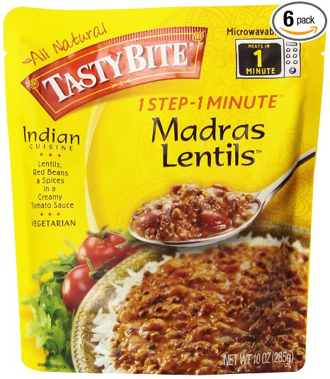 Tasty Bite Indian Entrée, Madras Lentils, 10 Ounce (Pack of 6)