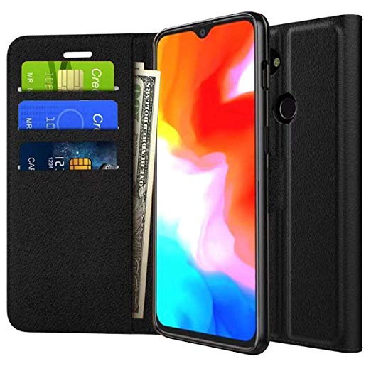 Yersan OnePlus 6T Wallet Case, Magnetic Flip Leather Cover Card Slot Holder with Kickstand Heavy Duty Protection Shockproof Cover Case for OnePlus 6T