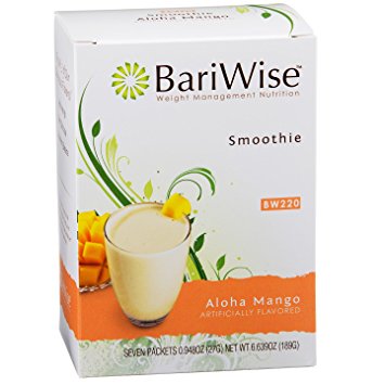 BariWise High Protein Fruit Smoothie / Low-Carb Diet Smoothies - Aloha Mango (7 Servings/Box) - Low Carb, Low Calorie, Low Fat, Gluten Free, Aspartame Free