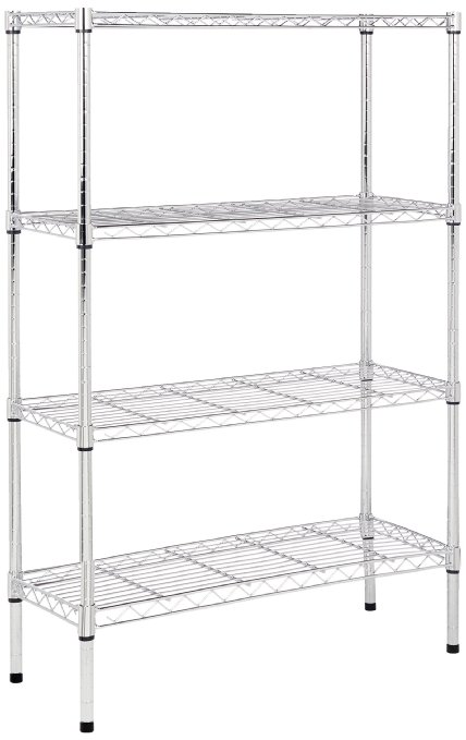 AmazonBasics 4-Shelf Shelving Unit - Chrome