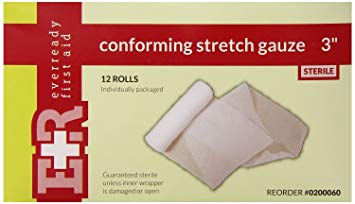 Ever Ready First Aid Sterile Conforming Gauze Roll Bandage, 12 Count