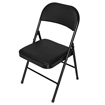 Lavany Folding Chairs,Soft PU Leather Padded Leisure Office Chair with Backrest,Durable Steel Plate Base Foldable Home Chair,US Tock
