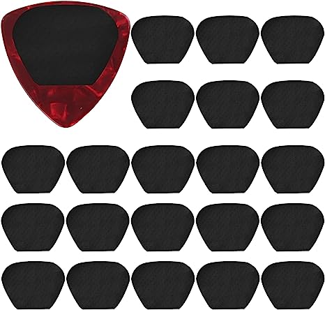 50 Pack Guitar Picks Stop Dropping Your Guitar Picks While Playing Non Sticky Rubber Guitar Pick Holder Washable Self Adhesive Grips (Grip Only, U Shape, 0.6 x 0.6 Inch)