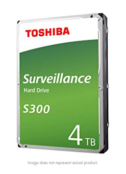 Toshiba S300 4TB Surveillance 3.5” Internal Hard Drive – SATA 6 Gb/s 5400 RPM 128MB Cache (HDWT140UZSVAR)