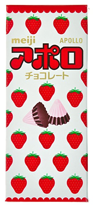 Meiji - Apollo Strawberry Chocolate Candy 1.69 Oz.