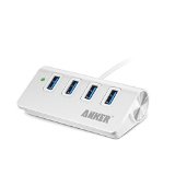 Anker 4-Port USB 30 Portable Aluminum Hub with 2-Foot USB 30 Cable for iMac MacBook MacBook Pro MacBook Air Mac Mini or any PC Silver