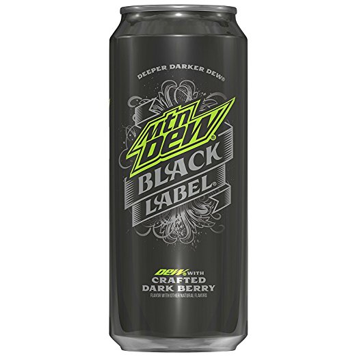 Mountain Dew Black Label, 16 oz Cans (Pack of 12)