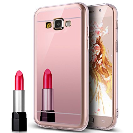 Galaxy Grand Prime Case, ikasus Plating TPU Mirror Back Case Skin,Luxury Mirror Back Shock-Absorption TPU Bumper Anti-Scratch Bright Reflection Protective Case for Galaxy Grand Prime,Rose Gold