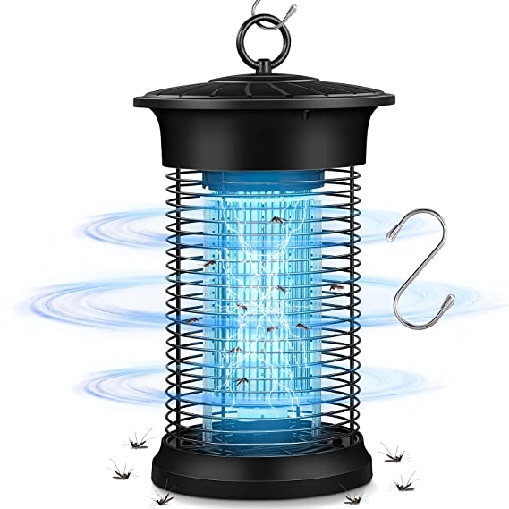 Electric Bug Zapper - YUNLIGHTS 4200V Mosquito Killer with UV Light for Outdoor Indoor, 18W Waterproof 2-in-1 Insect Fly Pest Attractant Trap with Portable Hanger for Tabletop Standing Wall Hanging