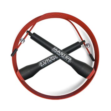 BEST Jump Rope - 10ft Lightweight Speed Cable - High Grade Ballbearing Turn - Ideal to Master Double Unders - Cross Fitness Training, WOD's, Boxing, MMA, Exercise and Fitness - *FREE* Workout Ebook - Carry Case - Allen Key & Spare Screw Set