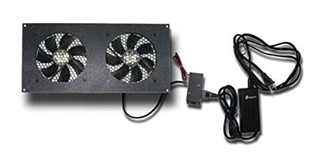 Coolerguys Pre-Set Thermal Controlled Cooling Kits for Cabinets, AV, and Components (Dual 120mm, Thermal Plastic)