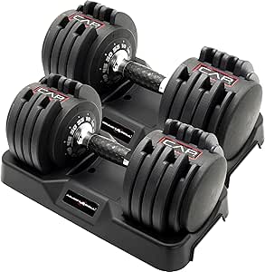 CAP Barbell 110 lb Pair of Adjustable Dumbbells with Contoured Full Rotation Handle, Honeycomb Chrome and Black Handle