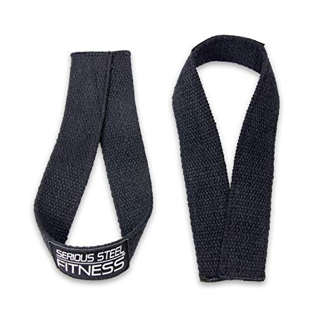 Serious Steel Fitness 1.5 to 1.75 inches Wide Lifting Straps | Weightlifting Strap | Deadlift Strap | Axle Strap