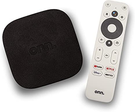 Onn Android TV 4K UHD Streaming Device with Voice Remote Control Google Assistant & High Speed HDMI Cable (100026240)