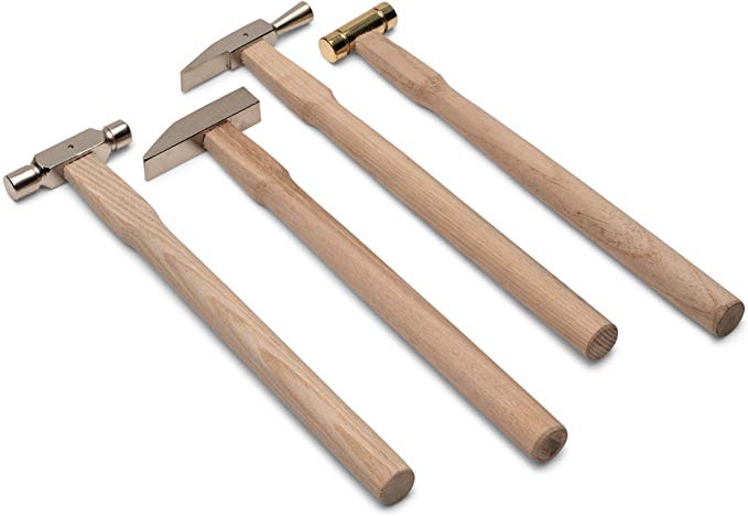 Set of Four (4) Detail Hammers | Each Handle is 9" Long | Heads 1-1/2" to 2-3/4" | Perfect for Delicate Work | Good Quality, Value Priced