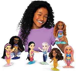 Disney The Little Mermaid Ariel and Sisters Petite Doll Set, Includes (7) Dolls! Each Doll Comes with a Seashell Brush, Each Dressed in Their Signature Outfit & Hairstyles