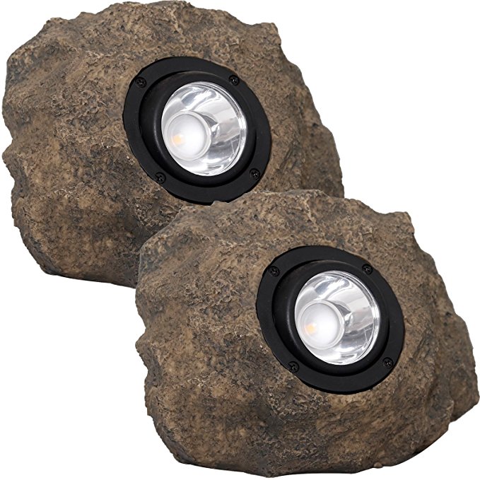 Westinghouse Solar Rock Lights - Adjustable Beam 20 Lumens LED Spot Light, 2 Pack