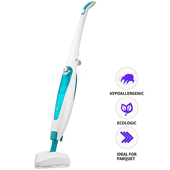 LUUKMONDE Steam Mop for Floor Cleaning Steam Cleaner Carpet Tile Hardwood Floors Marble Cleaner 26ft Long Power Cord Foldable Design Big Water Tank 500ml Steam Control with 2 Microfiber Pads