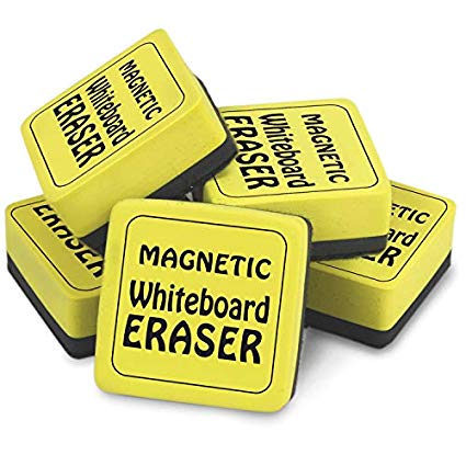 The Pencil Grip The Classics Magnetic Whiteboard Dry Erasers (12), 2 X 2-Inch, 12 Pack, Yellow/Black (TPG-355)