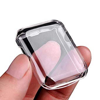 Julk Series 3 42mm Case for Apple Watch Screen Protector, iWatch Overall Protective Case TPU HD Clear Ultra-Thin Cover for Apple Watch Series 3 (42mm)(2-Pack)