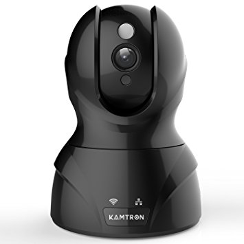 Wireless Security Camera,KAMTRON HD WiFi Security Surveillance IP Camera Home Monitor with Motion Detection Two-Way Audio Night Vision,Black