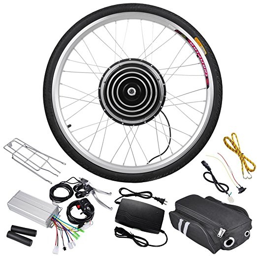 AW 48V 1000W 26"x1.75" Front Wheel Electric Bicycle Motor Kit E-Bike Cycling Hub Conversion Outdoor Sport