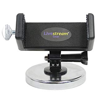 Livestream Gear - 100 lb. Magnetic Phone Mount - Large Size Devices (Phablets). Super Strong. Great for Video at The Gym, Pictures, Livestreaming, or WOD. (Lg. Magnetic Phablet Mount)