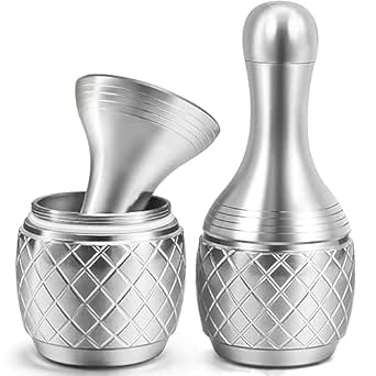 Pill Crusher Stainless Steel Mortar and Pestle Spice Grinder and Pill Grinder Fine Powder-Waterproof Pill Container