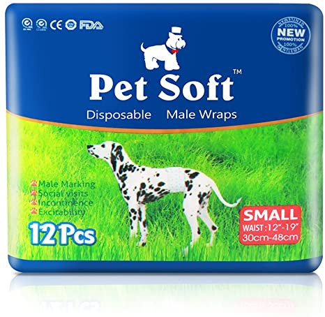 Pet Soft Disposable Male Wrap Dog Diaper (S)