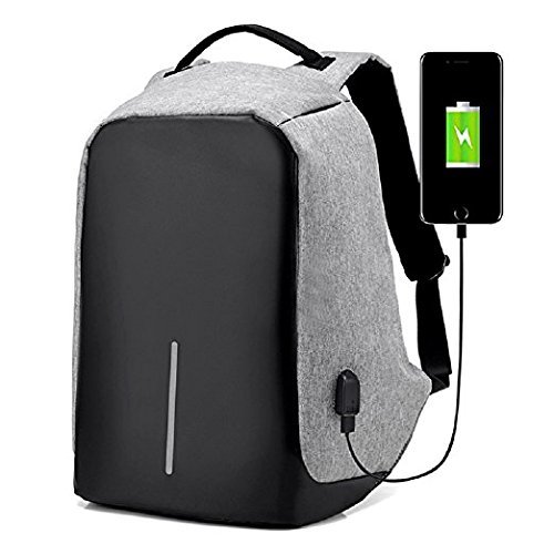 ONSON Business Laptop Backpack,College Backpack with USB Charging Port,Water Resistant Backpack for Men&Women,Fits 15.6 Inch and Below Laptop-Grey