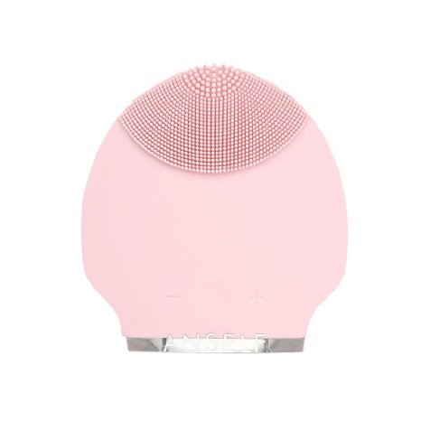 Anself Silicone Personal Rechargeable Mini Ultrasonic Beauty Instrument Super Facial Cleaner Face Care Pink