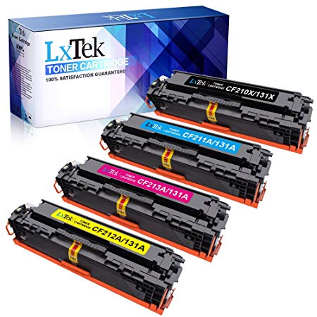 LxTek 4 Pack Compatible for HP 131A 131X CF210X CF210A CF211A CF213A CF212A Toner Cartridge, Used in HP Laserjet Pro 200 Color M251nw M251n MFP M276nw M276n MF624Cw MF628Cw MF8280Cw LBP7110Cw Printer