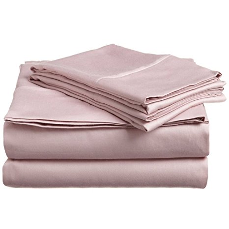 100% Premium Long-Staple Combed Cotton 300 Thread Count Queen 4-Piece Sheet Set, Deep Pocket, Single Ply, Solid, Lavender