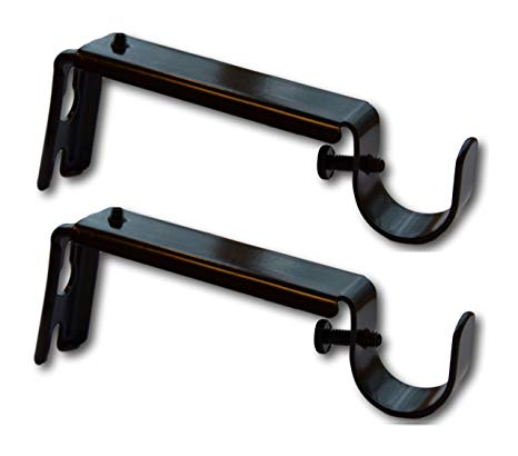 Adjustable Curtain Rod Extension Brackets - ⅝ or ¾ Inch Rod, Oil Rubbed Bronze