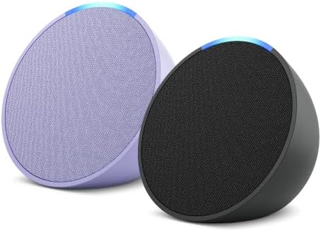 Echo Pop 2-Pack | Full sound compact Wi-Fi and Bluetooth smart speaker with Alexa | Charcoal   Lavender Bloom