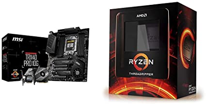 MSI TRX40 PRO 10G Motherboard with AMD Ryzen Threadripper 3990X 64-Core, 128-Thread Unlocked Desktop Processor, without cooler