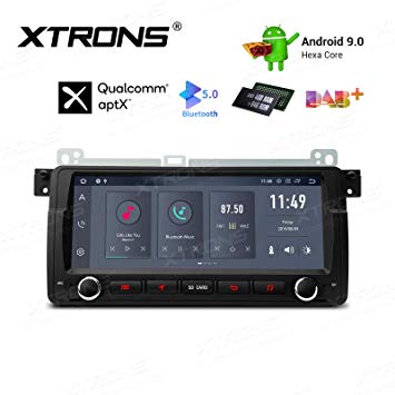 XTRONS 8.8" Touch Display Car Stereo Radio Android 9.0 Hexa Core 4GB RAM 64GB ROM Multimedia Receiver 4K Video Player GPS Navigation Supports Android Auto aptX DVR Backup Camera OBD WiFi for BMW E46
