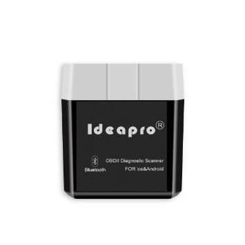 IDEAPRO Car Scanner Super Mini Bluetooth OBD2 II Wireless Scan Tool Scanner - App for iPhone/ iPad and Android