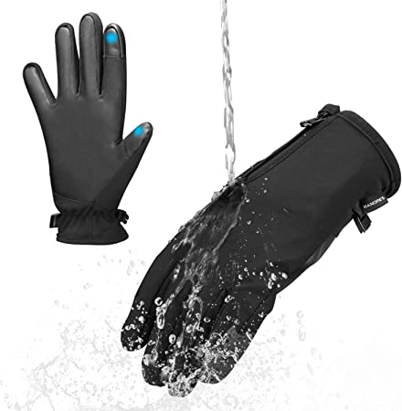 BANORES Oversize Winter Gloves, Touch Screen Sensitive Gloves for Men and Women Anti-Slip Lining Waterproof Warm Gloves for Outdoor Cycling, Running, Driving and Ridding