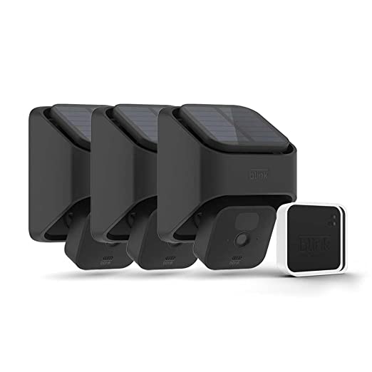 Blink Outdoor   Solar Panel Charging Mount – wireless, HD smart security camera, solar-powered, motion detection – 3 Camera System with Sync Module 2 included