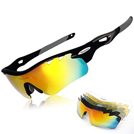 Sports Sunglasses Polarized for Men and Women, VICTGOAL 5 Interchangeable Lenses Tr90 Frame UV400 Protection Fishing Driving Running Golf Cycling Glasses