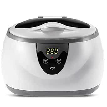 MMOBIEL Ultrasonic Jewelry Cleaner Ultrasonic Machine with Digital Timer for Electronics, Eyeglasses, Watch, Ring, Diamond, Retainer Dental Clean Incl. Basket - Capacity 600ml