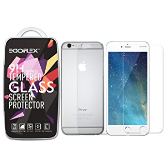 iPhone 6S Plus Screen Protector "Front & Back Protection", EGOFLEX Tru-Glass Series [Tempered Glass] Screen Protector High Definition for Apple iPhone 6 Plus & 6S Plus 5.5" (Front/Back Protector)