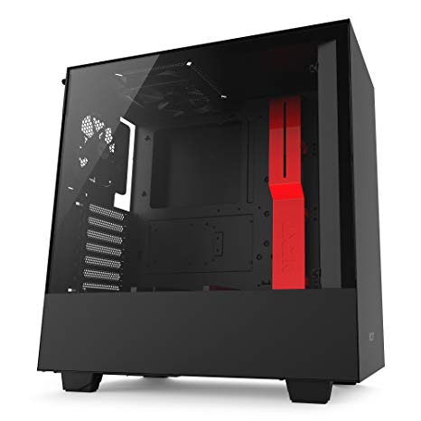 NZXT H500 ATX Computer Case, CA-H500B-BR, Black/Red